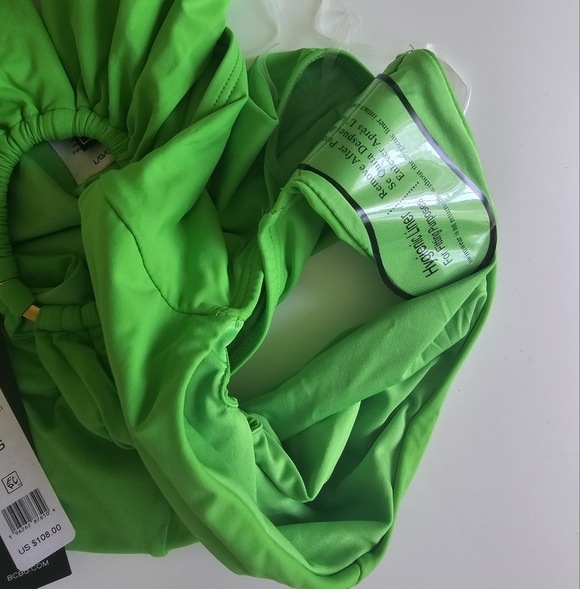 BCBGMAXAZRIA Womens Cut-Out Lime One-Piece Swimsuit - Picture 6 of 8